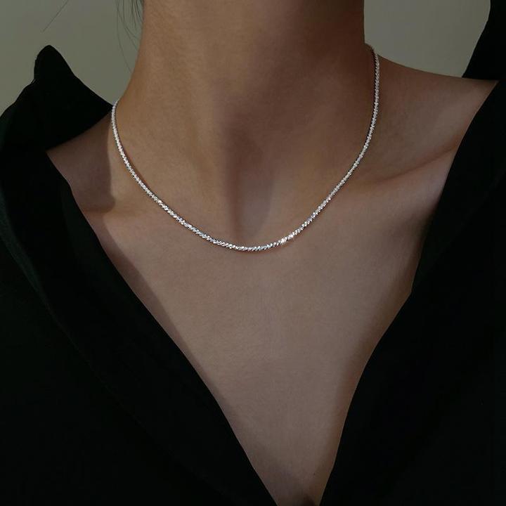 Celestial-Inspired Elegant Silver Double Chain Necklace for Women
