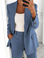 Blazer and Wide-Leg Trousers Ensemble