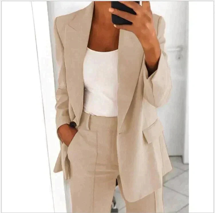 Blazer and Wide-Leg Trousers Ensemble