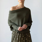 Asira - Asymmetrical Draped Knit Sweater