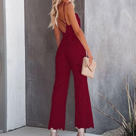Lace-Trim Sleeveless Jumpsuit
