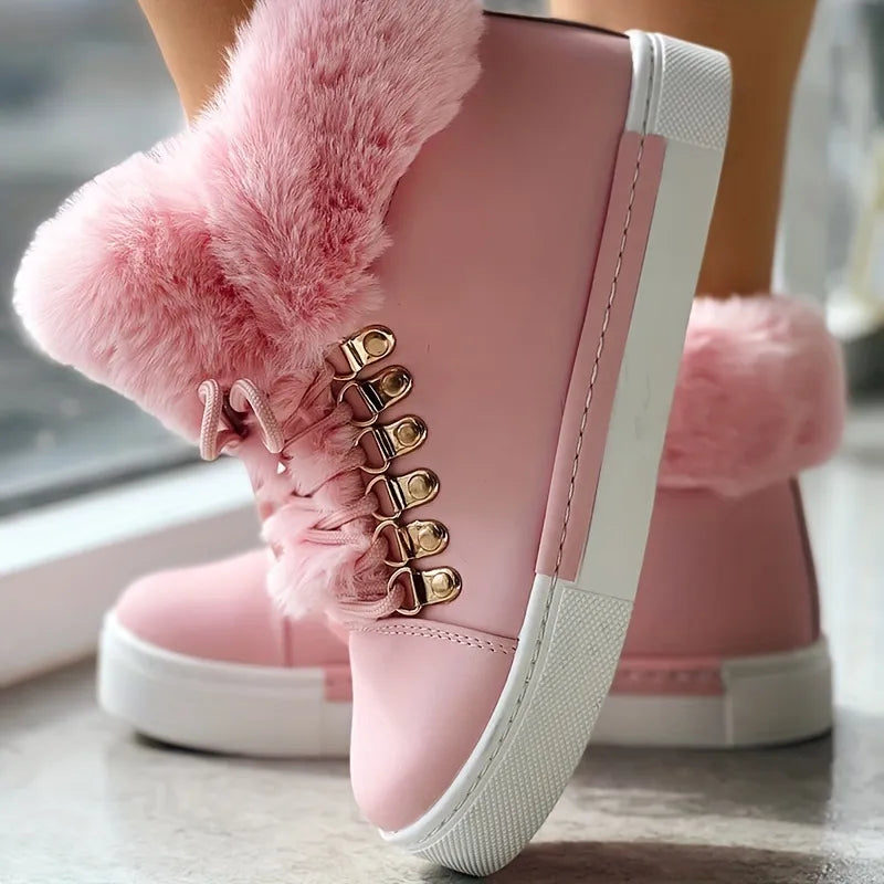 Stylishly Designed Lace-Up Padded Ankle Boots