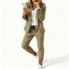 Stylish Women's Blazer and Jogger Set – Coordinated Blazer and Pant Outfit