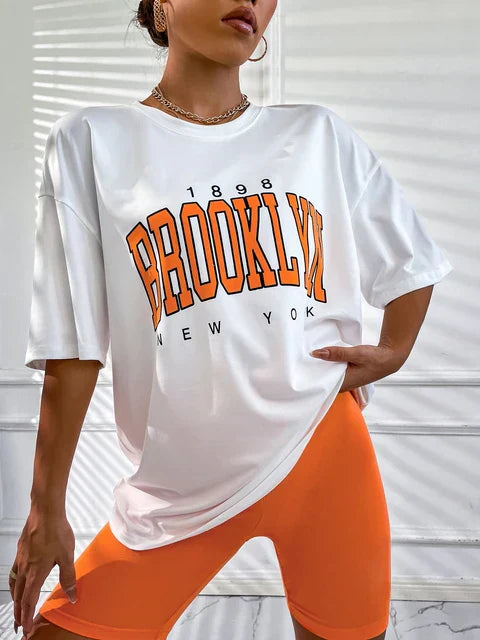 Brooklyn York Retro-Style Oversized Tee