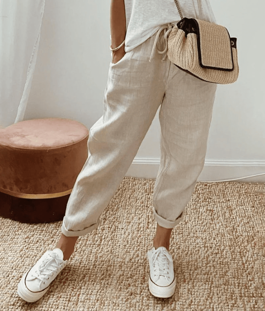 Chic Cotton-Linen Trousers