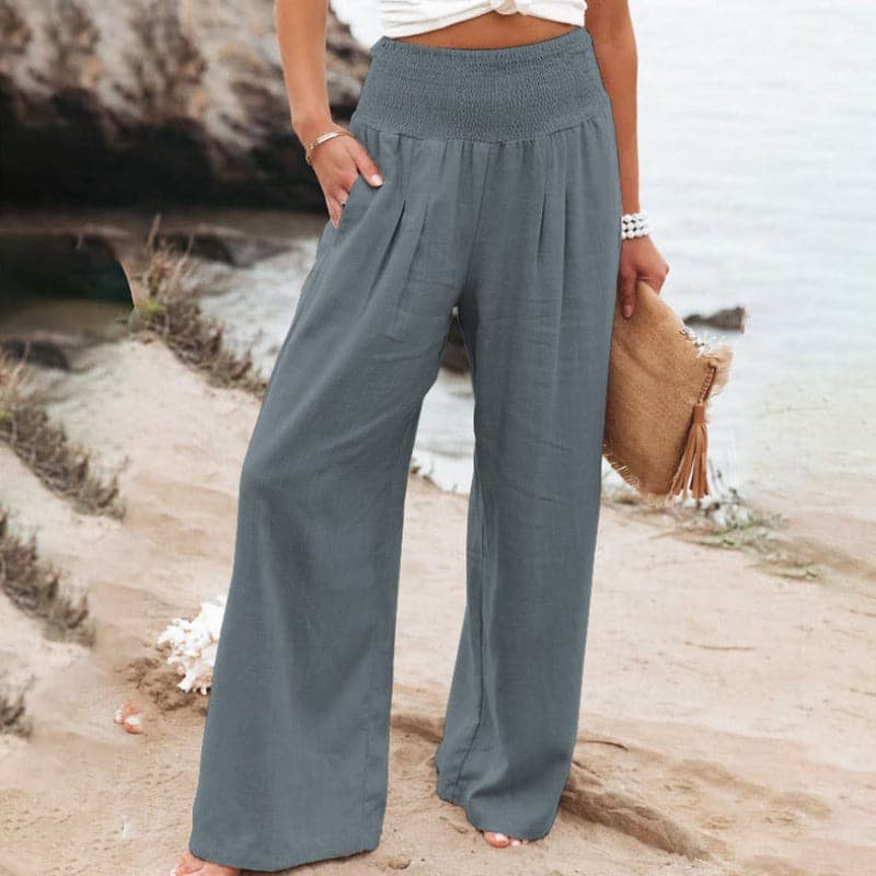 Relaxed Fit Wide-Leg Trousers for Women