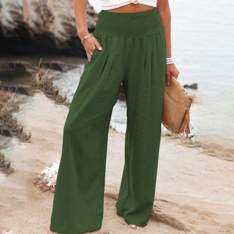 Relaxed Fit Wide-Leg Trousers for Women