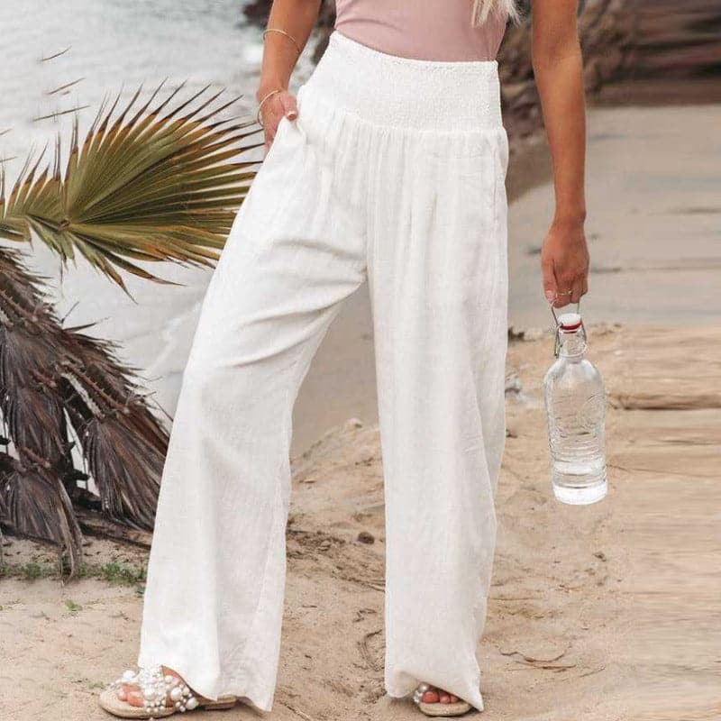 Relaxed Fit Wide-Leg Trousers for Women