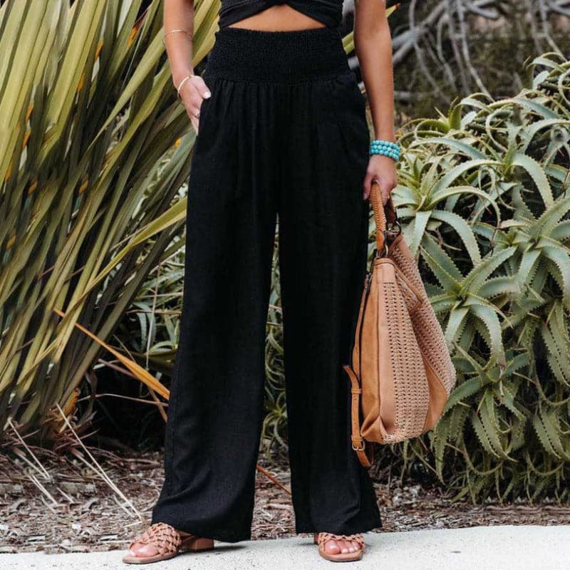 Relaxed Fit Wide-Leg Trousers for Women