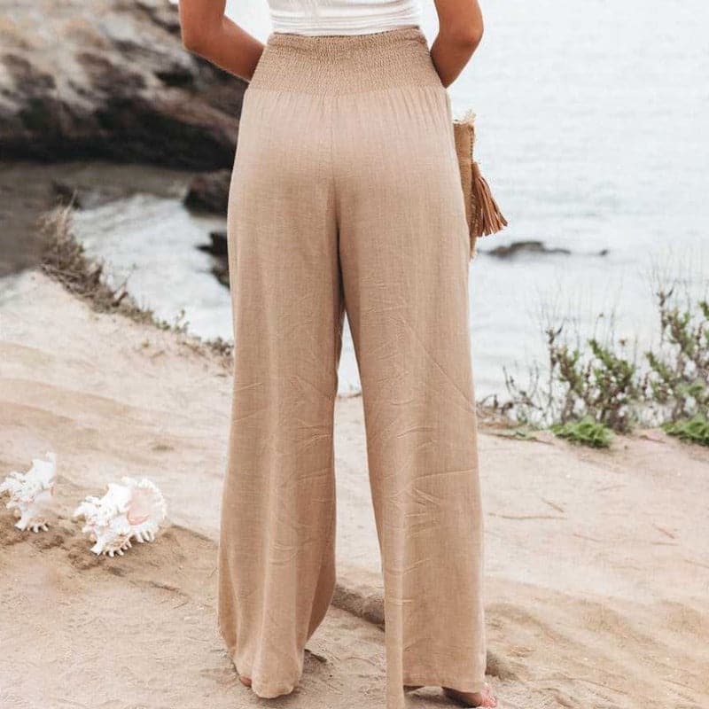 Relaxed Fit Wide-Leg Trousers for Women