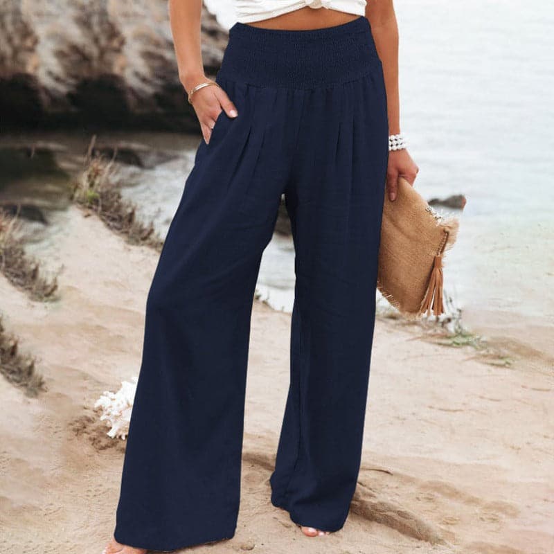 Relaxed Fit Wide-Leg Trousers for Women