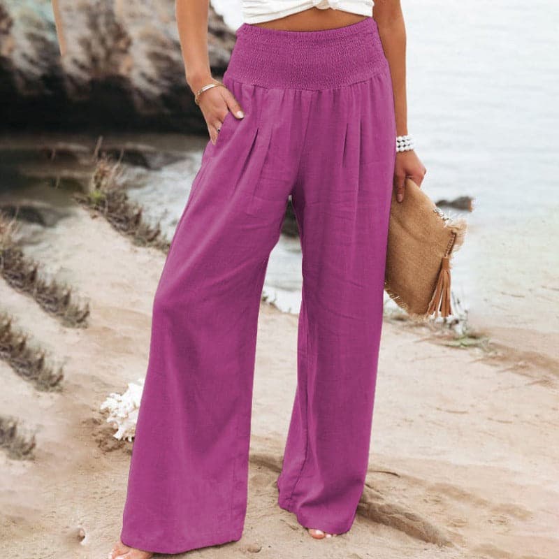 Relaxed Fit Wide-Leg Trousers for Women