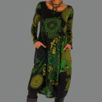Boho Chic Women's Round Neck Dress