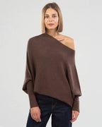 Asira - Asymmetrical Draped Knit Sweater