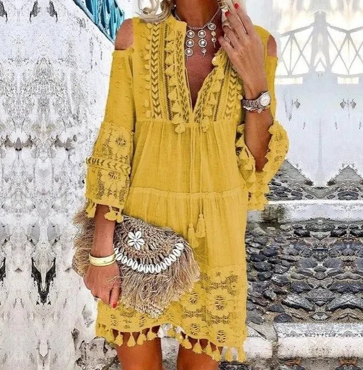 Bohemian Lace Mini Dress