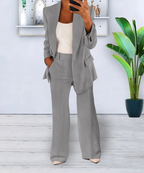 Blazer and Wide-Leg Trousers Ensemble