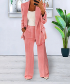 Blazer and Wide-Leg Trousers Ensemble